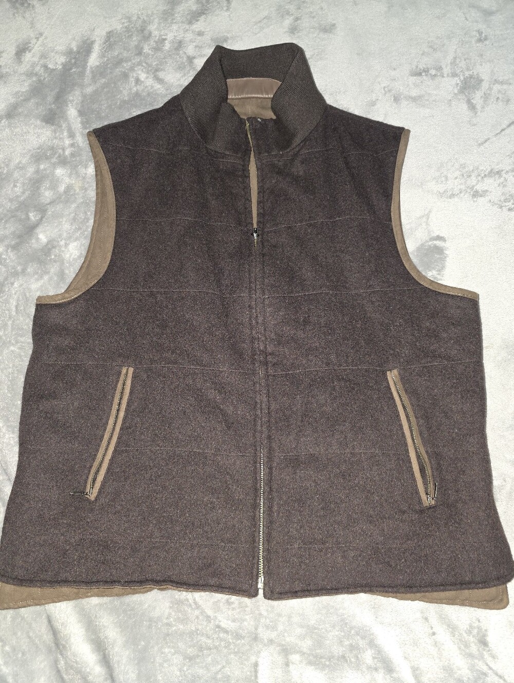 Daniel Cremieux Signature Collection Brown/Grey Reversible Cashmere Blend Vest-L